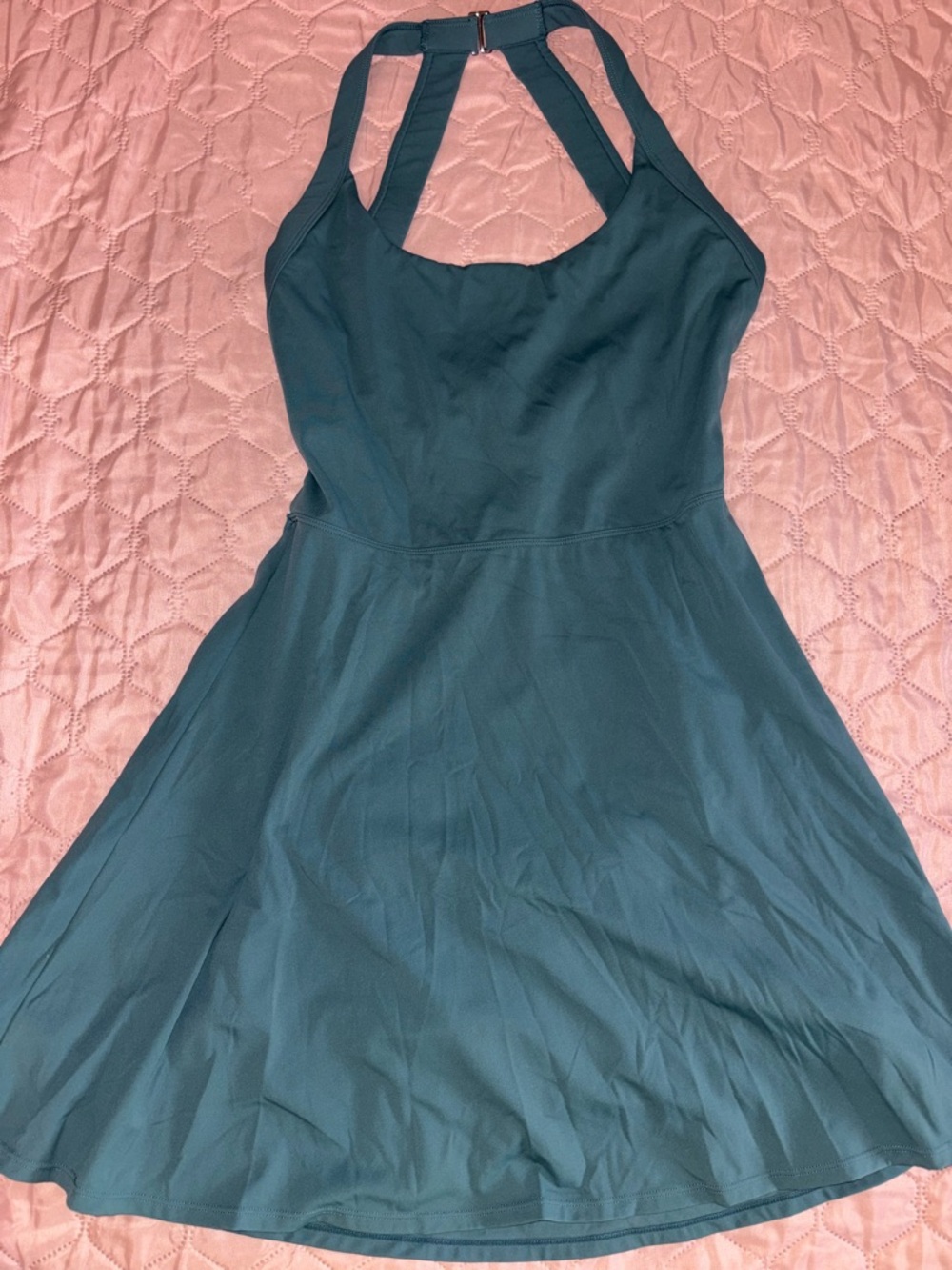 HALARA Teal One-Shoulder Fit & Flare Dress